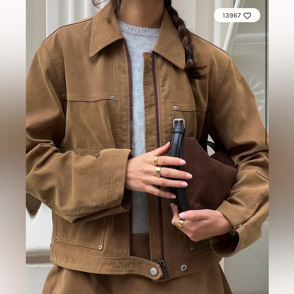 Free People Suede Brown Cropped Jacket